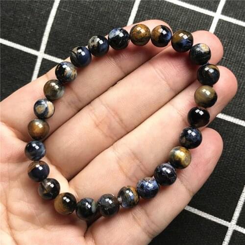 7.5mm Natural Blue Pietersite Bracelet Jewelry For Women Lady Men Crystal Energy Stone Namibia Round Beads Stretch Strands AAAAA