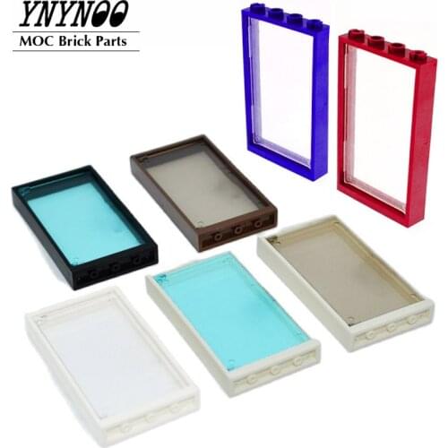 8Set/lot 57895 Bricks Windows and Doors Door Frame 1x4x6 Glass for 60596 Window MOC Building Blocks Bricks DIY Toys Parts