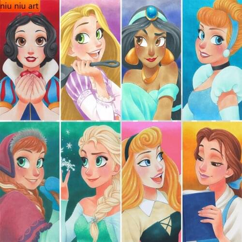 DIY 5D Diamond Painting Disney Cartoon Princess Collection Cross Stitch Embroidery Mosaic Wall Decor Childrens Birthday Gift