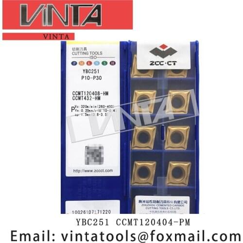 Free shipping high quality 10pcs/lots YBC152 YBC251 CCMT120404-HM cnc carbide turning inserts