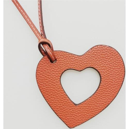 Famous Brand Handmade Real PU Single Face Love Keychain Pendant Key Chain For Ladies Women Bag Charm Accessories