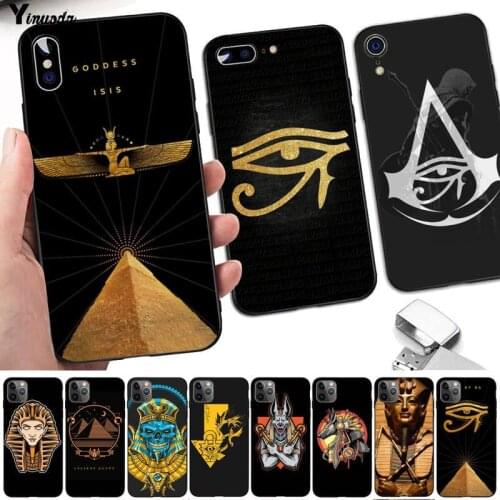 Yinuoda Egypt Nefertiti Anubis Ankh Pharaoh Soft Phone Case Capa for iPhone 8 7 6 6S Plus X 5 5S SE 2020 XR 11 pro XS MAX