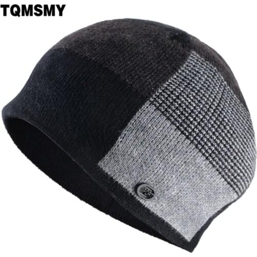 Unisex bonnet Plaid stitching hat mens winter beanies man skullies Knitted wool caps womens Winter Hats Hip Hop caps gorros