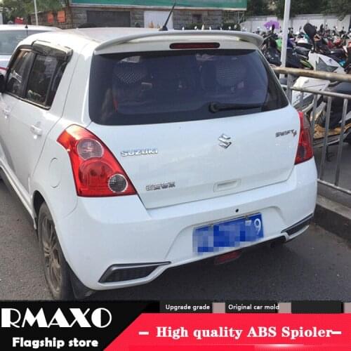 For SUZUKI Swift Spoiler 2007-2017 SUZUKI Swift High Quality YVK ABS Material Car Rear Wing Primer Color Rear Spoiler