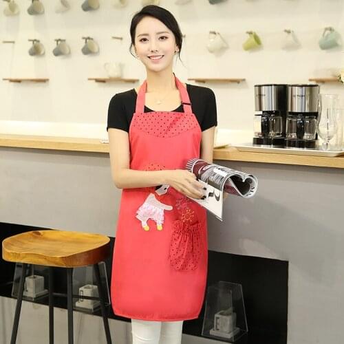 Hanging neck PVC apron waterproof, oil-proof and antifouling Japanese cute overalls Korean style fashion