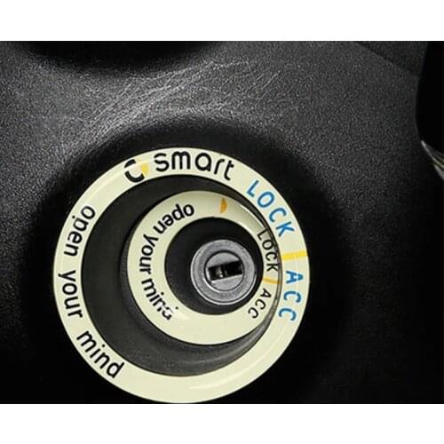 For Mercedes Smart 453 Fortwo Forfour Car Key Start Up Ring Fluorescent 3D Decoration Stickers Ignition Switch Keyhole Sticker