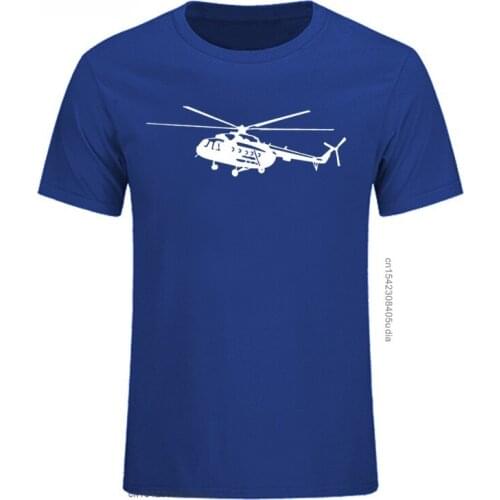 Summer Mens T Shirt Short Sleeve Cotton Print Mi-8 Helicopter T-Shirt Casual Shirt Cool Tees Tops Streetwear Cotton Fabric