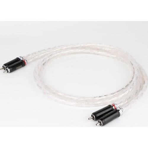 Hifi 6N silver plated audio signal cable Line Silver plated RCA plug Audio Cable RCA to RCA extension cable