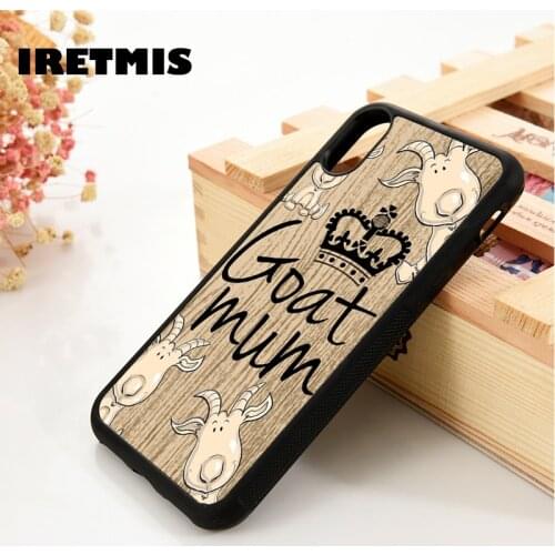 Iretmis 5 5S SE 6 6S Silicone phone case cover for iPhone 7 8 plus X Xs 11 Pro Max XR Goat mum cute cartoon billy goats quote