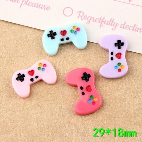 Kawaii Resin Cabochon Accessories 50pcs/Lot 25*18mm Colorful Game controller shape flatback cameo girls hair jewelry diy