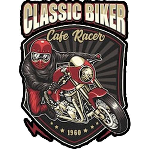 Customizable Classic Biker Cafe Racer 1960 Retro Hot Rod Old School Sticker PVC Decal 10*10cm