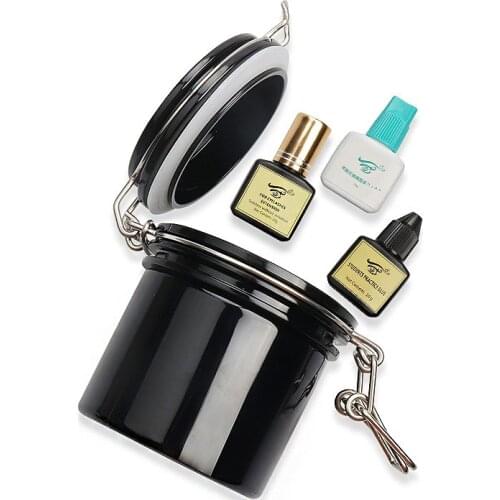 1pcs Eyelash Glue Storage Tank grafting Eyelash Extension Adhesive Activated carbon Sealed Storage Jar Container Makeup Tool