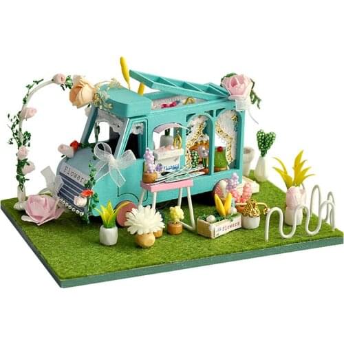 Doll House Furniture DIY Miniature 3D Wooden Dollhouse Toys Assembled Crafts Artwork Toy For Children Birthday Gifts Car Model