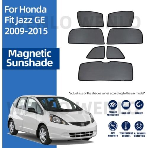 For Honda Fit Jazz GE 2009-2015 Magnetic Curtains Car Sunshield Net Protective Cover Foldable Shading Mesh Windshield Sun Screen