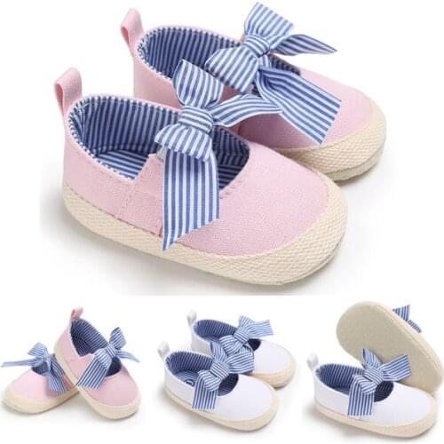 Citgeett Cute Newborn Infant Baby Girls Soft Crib Shoes Bowknot Soft Sole Prewalker 0-18M