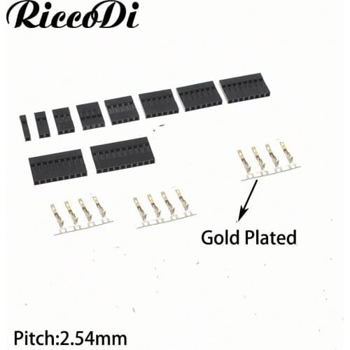10/20/50Set 2.54mm Dupont Connector 2.54 mm Single Row Plastic Shell Plug 1P 2P 3P 4P 5P 6P 7P 8P 9P 10P With Female Terminal