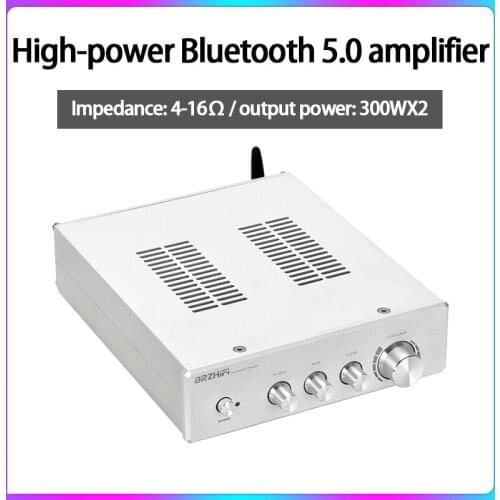 KYYSLB TPA3255-A 300WX2 4-16ohm Desktop Home High-power Amplifier Bluetooth 5.0 Decoding Fever Level with Preamp Amplifier