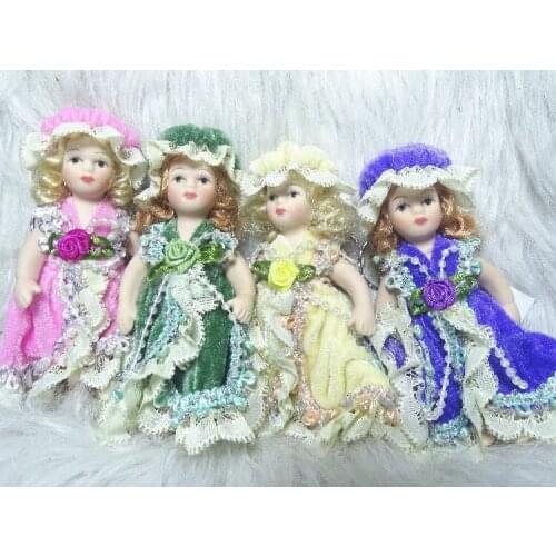 Handcrafted Delicate 11cm Antique Dolls Elegant Women Figures Collectibles Beautiful Figurines Desktop Ornament