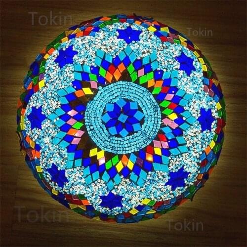 Newest Turkish mosaic ceiling Lamp vintage art deco Handcrafted lamparas de mesa Glass romantic light lamparas con mosaic