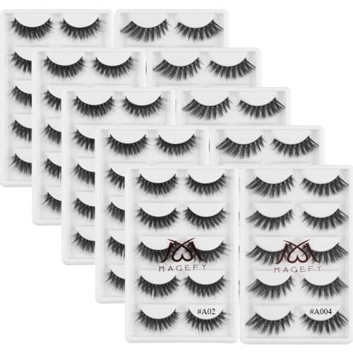 Wholesale bulk 10/20/30/40/50 boxes mink eyelashes 5 pair/box natural long false eyelash 3d lash fluffy cilios faux cils makeup