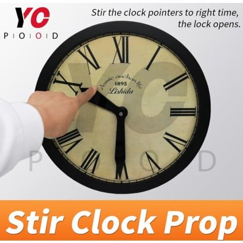 YOPOOD Clock Prop Escape Room in Real Life Stir clock in correct time to unlock takagism game prop set certain time previously