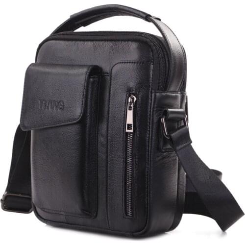 Genuine Leather Men Briefcase Cross Body Messenger Top Handle Bags Multi-Capacity Tote Handbag Business Single Shoulder Bag