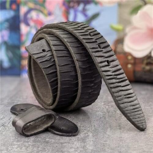 Luxury Vintage Leather Belt Top Thick Mens Belt Without Buckle Cinturon Mens Leather Belts Without Buckles Waist Belt Men SP20