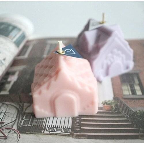 House Shaped Silicone Candle Mold Home Decoration 6 Cavities Soap Candle Silica Gel Mould DIY Gypsum Plaster Molds