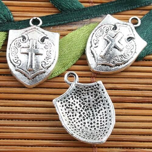 Alloy metal Tibetan Silver color cross style charms 30pcs EF0106