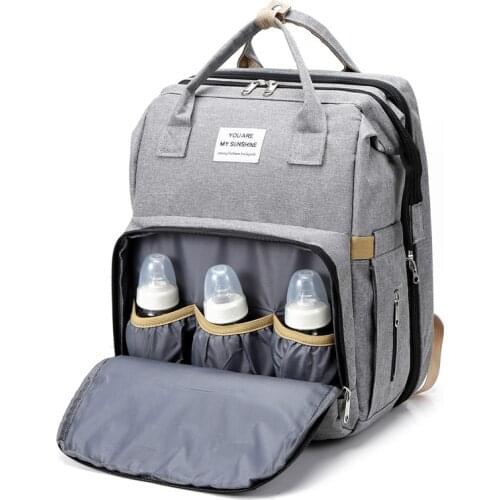 Diaper Bag Portable Folding Crib Multi-Function Large Capacity Baby Backpack Diaper Bag Baby Stroller Organizer Bag