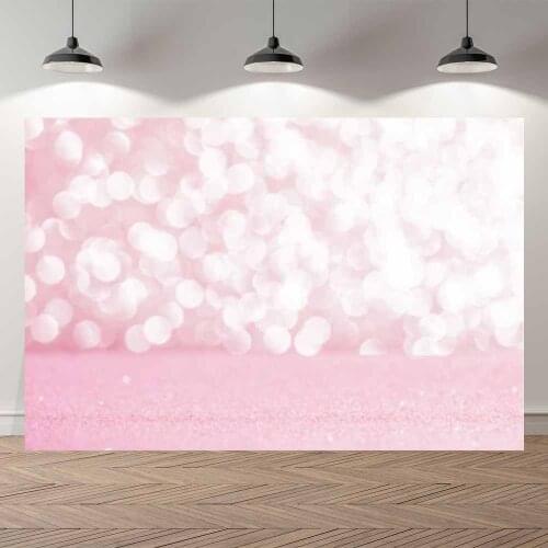 Thin Vinyl Pink Bokeh Sparkling Portrait Girls Birthday Party Wedding Banner Photography Backdrop Photo Studio Background
