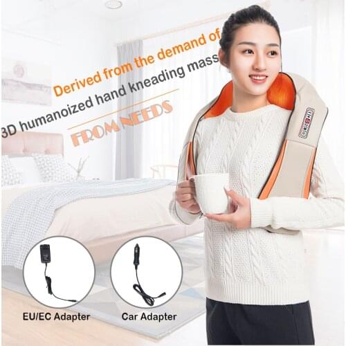 U Shape Electrical Massage Shiatsu Back Neck Shoulder Body Massager Multifunctional Infrared Heated Kneading Car/Home Massager