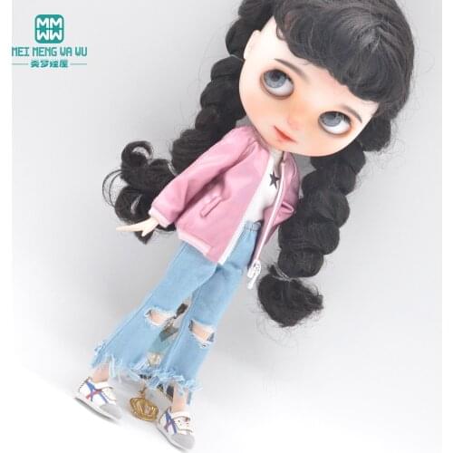 1pcs Blyth Doll Clothes Fashion jackets, jeans, shoes for 28 Azone OB23 OB24 Toys doll accessories Girls gift
