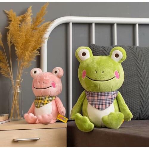 1pcs Cute Big eyes Frog with scarf Soft Plush Toys Stuffed Animals 2 Colors Soft Plush Toys Children Birthday Present For kids