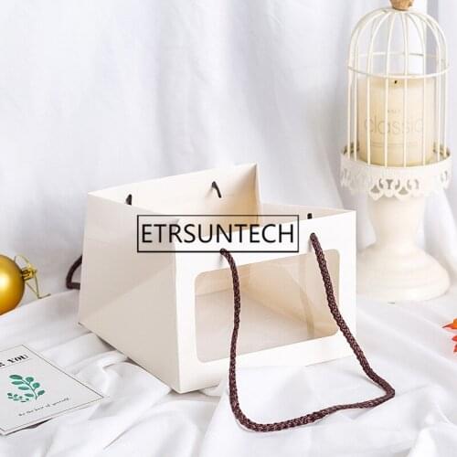 100pcs Kraft Paper Flower Bag Bouquet Florist Gift Packing Box Valentines Day Rose Boxes Party Decoration White