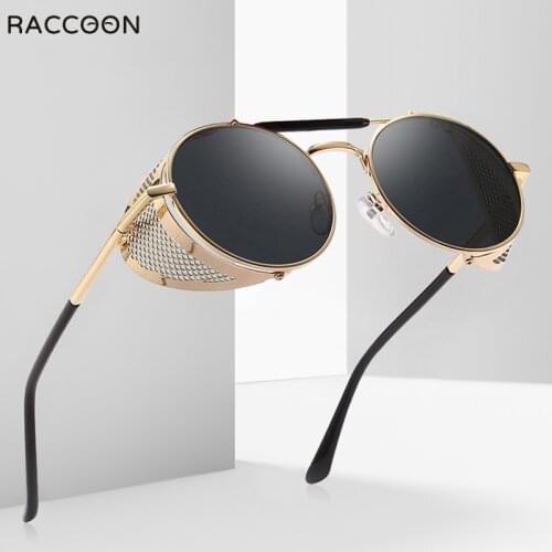 2021 Retro Gothic Steampunk Style Sunglasses Men Classic Round Metal Women Punk Sun Glasses Vintage Travel Shades Eyewear UV400