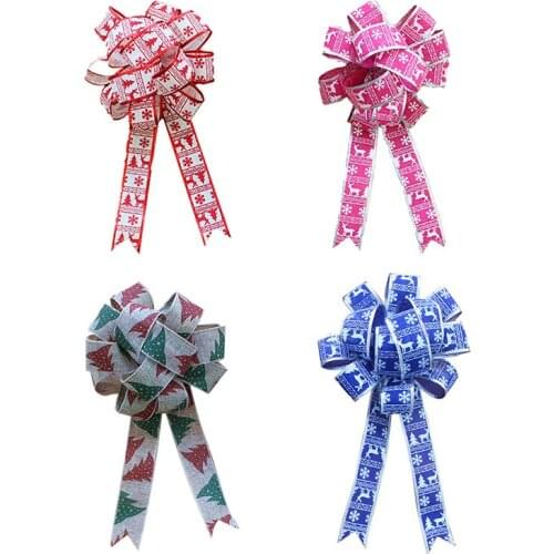 45cm Christmas Ribbon Bow Pink Red Blue Khaki Bows For Crafts Wedding New Year Party Decoration Christmas Bows Decorations