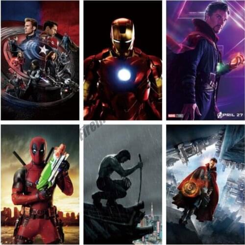 Marvel Movie 5D Diamond Painting Captain America Spider-Man Cross Stitch Kits Diamond Embroidery Full Square Mosaic Room Decor