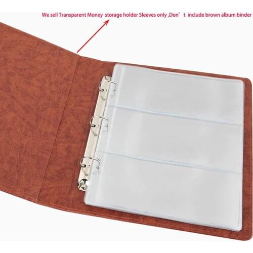 10Pcs PVC Money Banknote Paper Money Album Page Collection Holder Sleeves 3-slot Loose Leaf Sheet Portable Protection Album