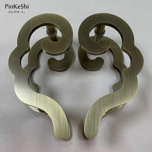 Antique bronze color semi circular solid door handles for hotel entrance glass /wooden/aluminum door handles 400mm