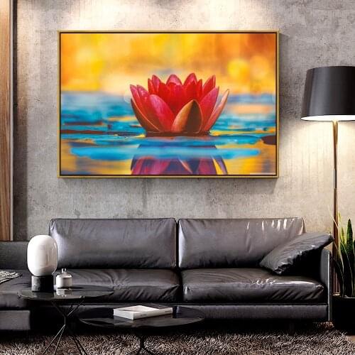 Artcozy Oil Canvas Painting water_lily_flower For Home Decoration Wall Art