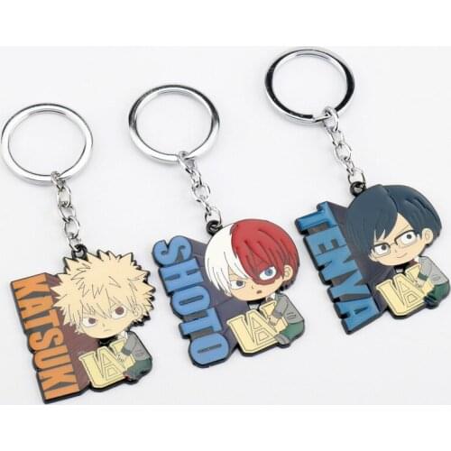 Anime My Hero Academia Bakugou Katsuki Todoroki Shoto Iida Tenya Cute Cartoon Enamel Alloy Keychain Keyring Key Chain Gift