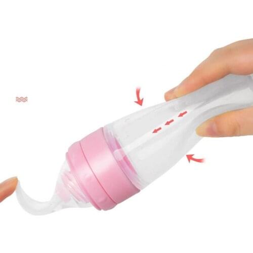 Feeder Bottle Baby Bottle Food Supplement Rice Cereal Squeeze Bottles Detachable Silicone Infant Food Dispensing Bottle