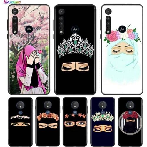 Hijab Lovely Woman Cartoon For Motorola G9 G8 G Stylus Power One Fusion Hyper Edge E7 E6 5G Plus Play Lite Phone Case