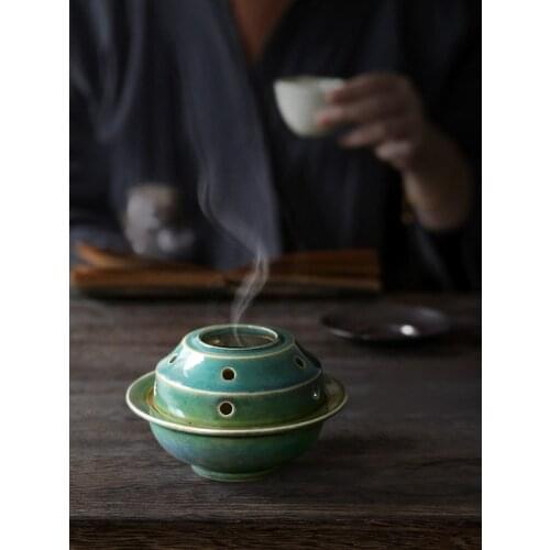 Zen Incense Burner Retro Ceramic Small Size Domestic Indoor Aromatherapy Buddha Worship Creative Tea Ceremony Ornaments