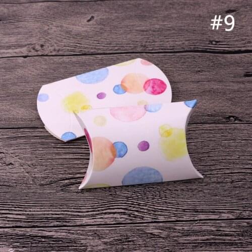 New Colorful Dot Paper Jewelry Box 10pcs/lot 6.5x9x2.5cm Fashion DIY Making Earrings Necklace Display Packing Pillow Shape Box