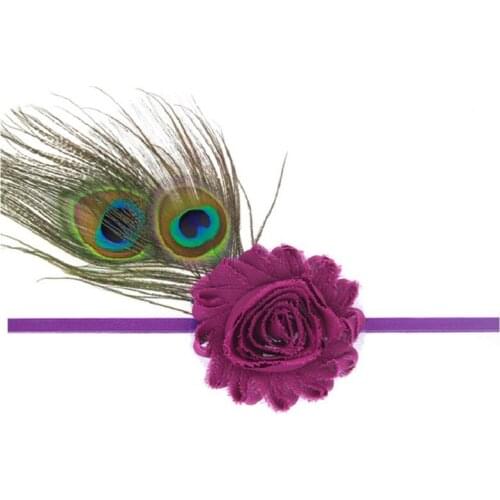 Naturalwell Little girls Peacock Feathers Rose Flower Headband Sunflower Headwear Kids headdress In Stock purple 1pc HB078