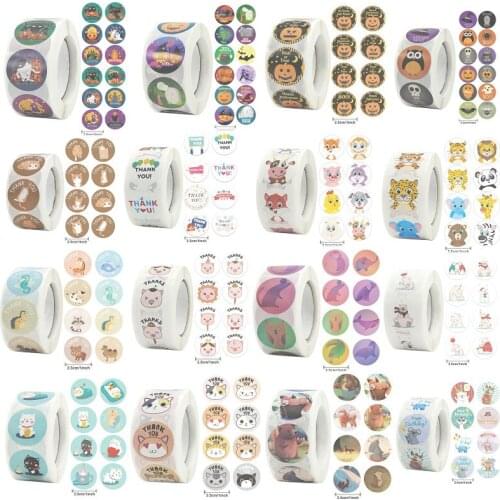 Wholesale cartoon animals encouragement stickers childrens school teacher reward sticker business Thanksgiving seal label dec