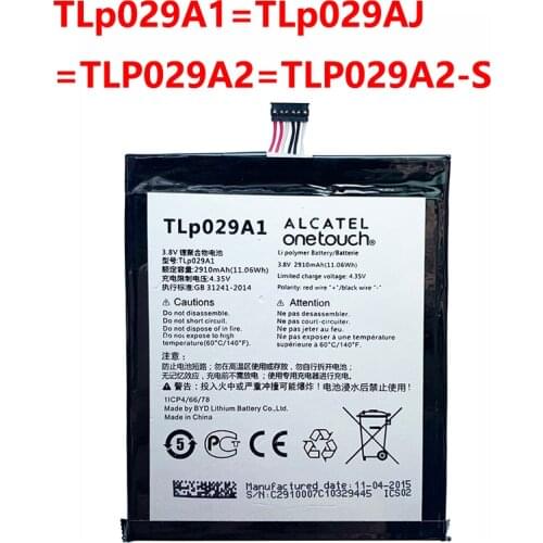 Original 2910mAh TLp029A1 TLp029AJ TLP029A2-S Battery For Alcatel OneTouch Idol 3 OT-6045F OT-6045Y TCL I806 AM-H200 Battery