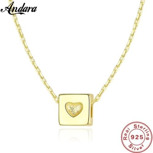 High Quality 925 Sterling Silver Necklace Fashion Simple Square Heart Chain Necklace For Women Luxury Jewelry
